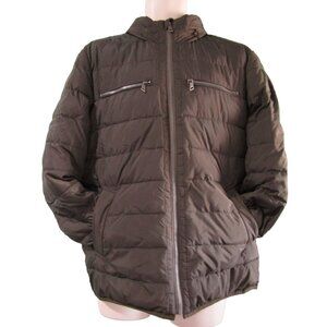 Cole Haan Signature Mens Down Blend Jacket Hidden Hood Warm Stylish EUC